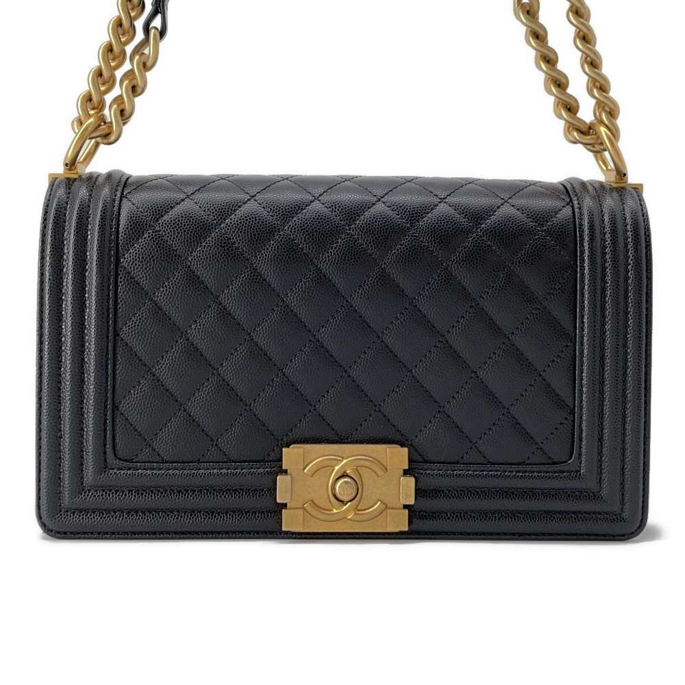Chanel Boy Chanel Caviar Shoulder Bag Black